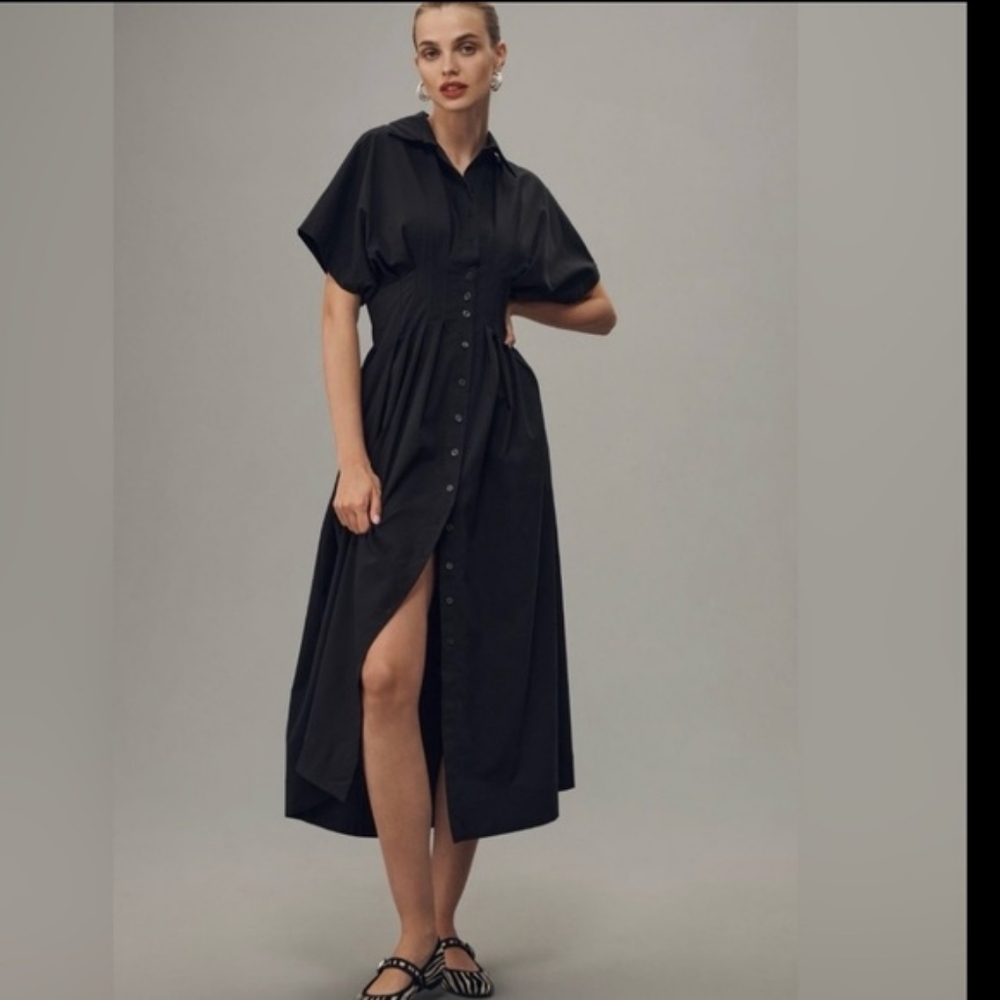 Anthropologie Exquise Tobie Midi Dress Black Medium